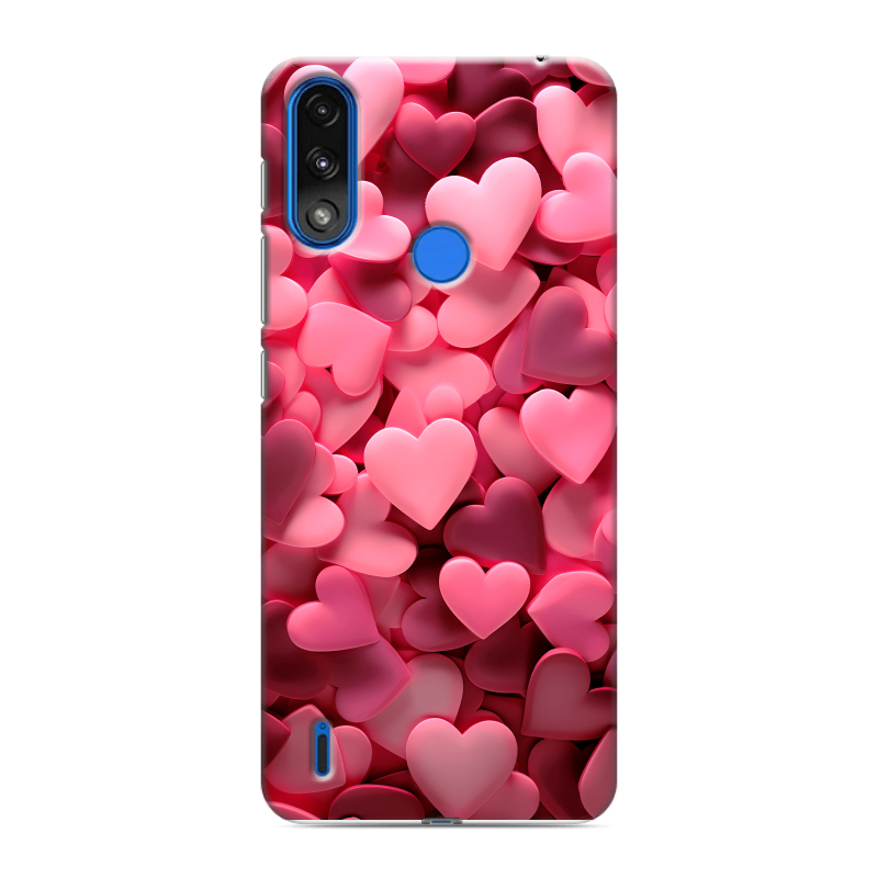 Силиконовый противоударный чехол на Lenovo K13 с принтом розовые сердечки Силиконовый противоударный чехол на Lenovo K13 с принтом розовые сердечки