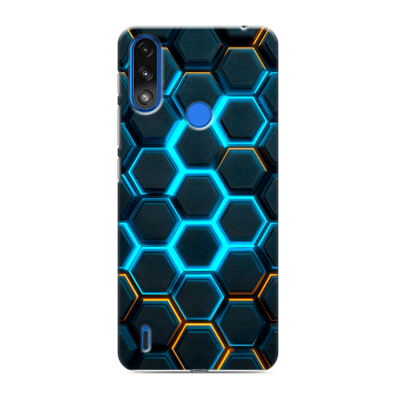 Силиконовый противоударный чехол на Lenovo K13 с принтом Неоновые соты Силиконовый противоударный чехол на Lenovo K13 с принтом Неоновые соты
