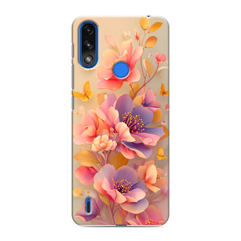 Силиконовый чехол на Lenovo K13 с принтом Цветы и бабочки Силиконовый чехол на Lenovo K13 с принтом Цветы и бабочки