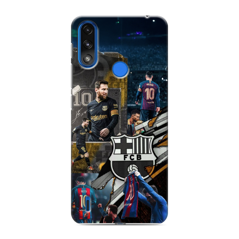 Силиконовый противоударный чехол на Lenovo K13 с принтом Messi Barcelona Силиконовый противоударный чехол на Lenovo K13 с принтом Messi Barcelona
