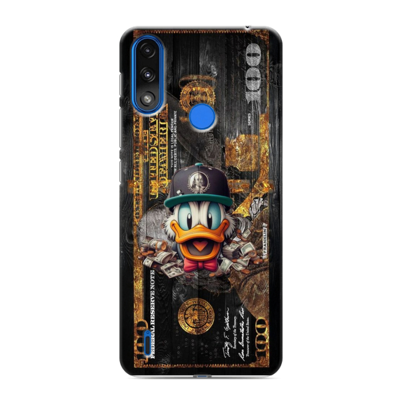 Силиконовый противоударный чехол на Lenovo K13 с принтом Дональд Дак Доллар Силиконовый противоударный чехол на Lenovo K13 с принтом Дональд Дак Доллар