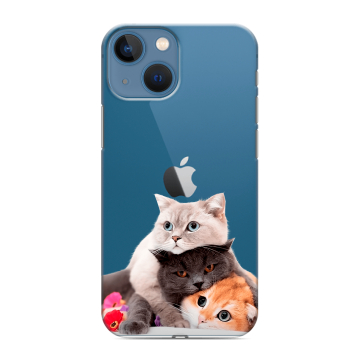 Силиконовый чехол на Iphone 13 Mini с принтом Кошки