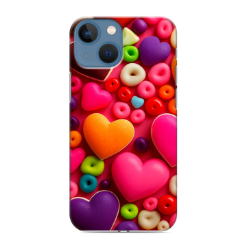 Силиконовый чехол на Iphone 13 Mini с принтом Сердечки