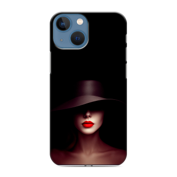 Силиконовый чехол на Iphone 13 Mini с принтом Девушка в шляпе Силиконовый чехол на Iphone 13 Mini с принтом Девушка в шляпе