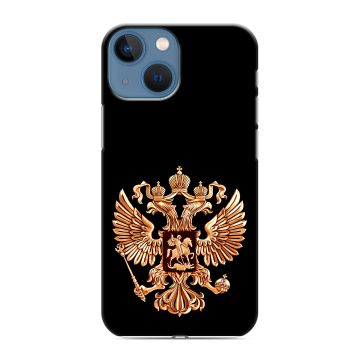 Силиконовый чехол на Iphone 13 Mini с принтом Герб России золотой Силиконовый чехол на Iphone 13 Mini с принтом Герб России золотой