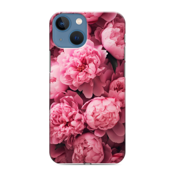Силиконовый чехол на Iphone 13 Mini с принтом цветы пионы Силиконовый чехол на Iphone 13 Mini с принтом цветы пионы