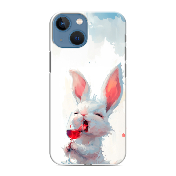 Силиконовый чехол на Iphone 13 Mini с принтом кролик зайчик Силиконовый чехол на Iphone 13 Mini с принтом кролик зайчик