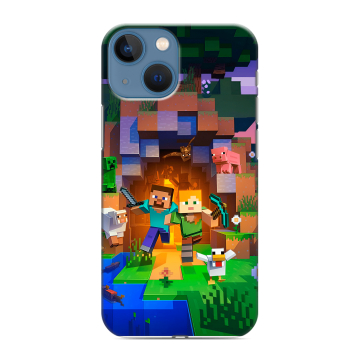 Силиконовый чехол на Iphone 13 Mini с принтом Майнкрафт Minecraft Силиконовый чехол на Iphone 13 Mini с принтом Майнкрафт Minecraft