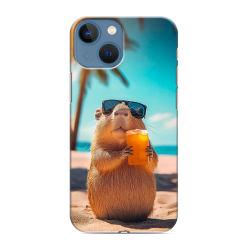 Силиконовый чехол на Iphone 13 Mini с принтом Капибара