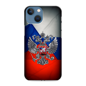 Силиконовый чехол на Iphone 13 Mini с принтом Флаг России Силиконовый чехол на Iphone 13 Mini с принтом Флаг России