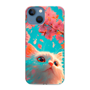 Силиконовый чехол на Iphone 13 Mini с принтом Красивый кот Силиконовый чехол на Iphone 13 Mini с принтом Красивый кот