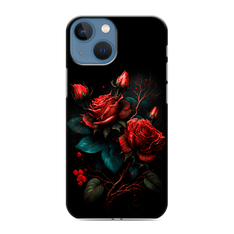 Пластиковый чехол на Iphone 13 Mini с принтом Розы красные Пластиковый чехол на Iphone 13 Mini с принтом Розы красные