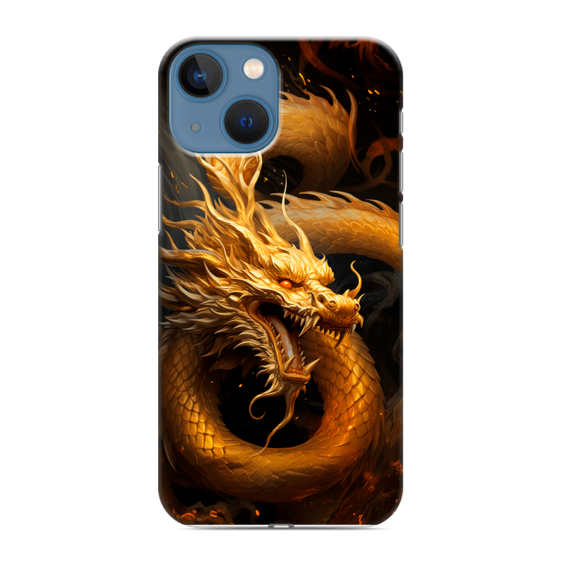 Силиконовый чехол на Iphone 13 Mini с принтом Золотой дракон Силиконовый чехол на Iphone 13 Mini с принтом Золотой дракон