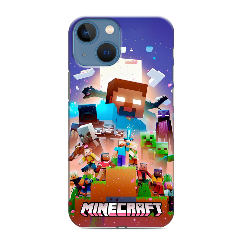Силиконовый чехол на Iphone 13 Mini с принтом Майнкрафт Minecraft Силиконовый чехол на Iphone 13 Mini с принтом Майнкрафт Minecraft