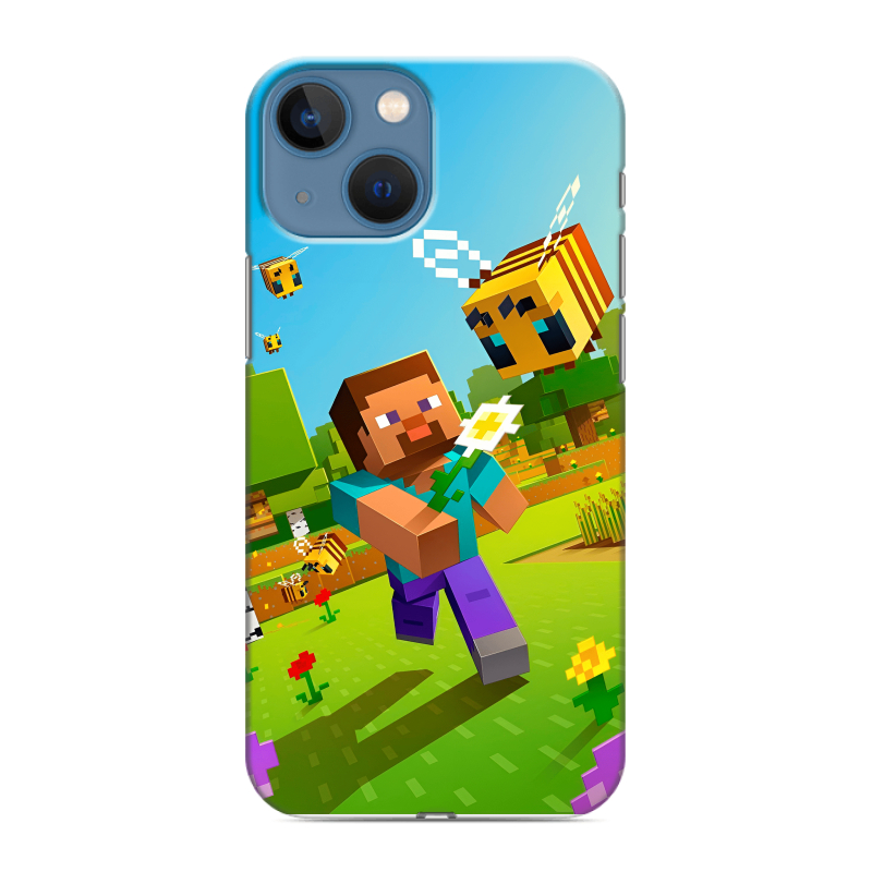Силиконовый противоударный чехол на Iphone 13 Mini с принтом Майнкрафт Minecraft Силиконовый противоударный чехол на Iphone 13 Mini с принтом Майнкрафт Minecraft
