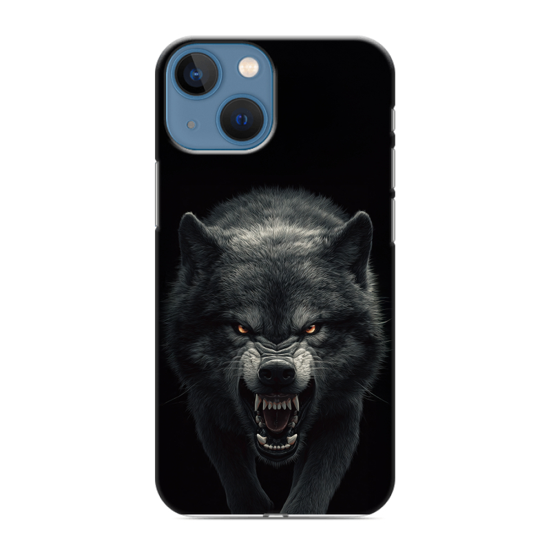 Силиконовый противоударный чехол на Iphone 13 Mini с принтом Волк Силиконовый противоударный чехол на Iphone 13 Mini с принтом Волк