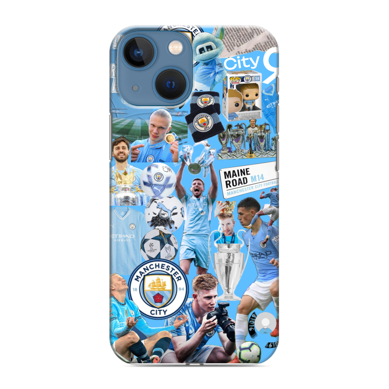 Силиконовый противоударный чехол на Iphone 13 Mini с принтом Man City Манчестер Сити Силиконовый противоударный чехол на Iphone 13 Mini с принтом Man City Манчестер Сити