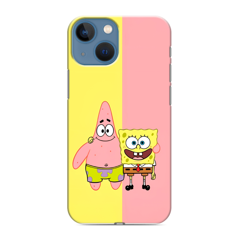 Пластиковый чехол на Iphone 13 Mini с принтом Спанч боб Спанчбоб Пластиковый чехол на Iphone 13 Mini с принтом Спанч боб Спанчбоб