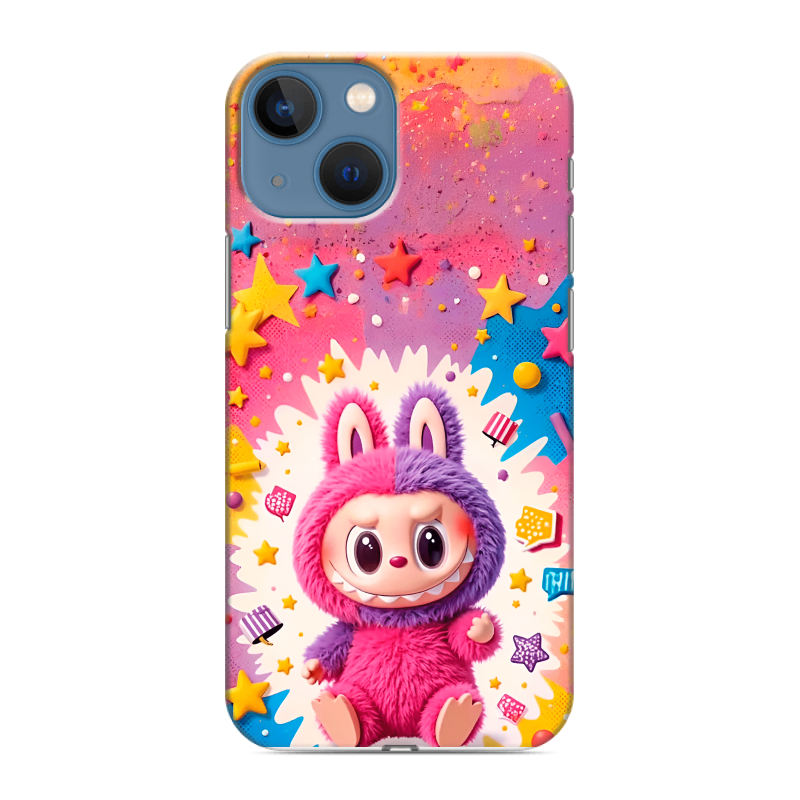 Пластиковый чехол на Iphone 13 Mini с принтом Labubu Лабубу Пластиковый чехол на Iphone 13 Mini с принтом Labubu Лабубу