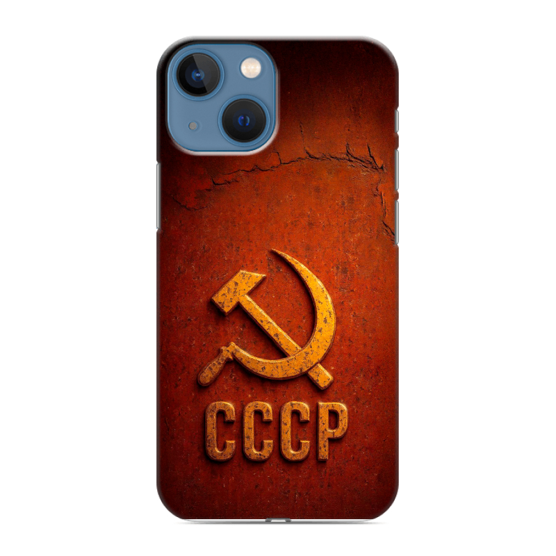 Пластиковый чехол на Iphone 13 Mini с принтом Флаг Герб СССР Пластиковый чехол на Iphone 13 Mini с принтом Флаг Герб СССР