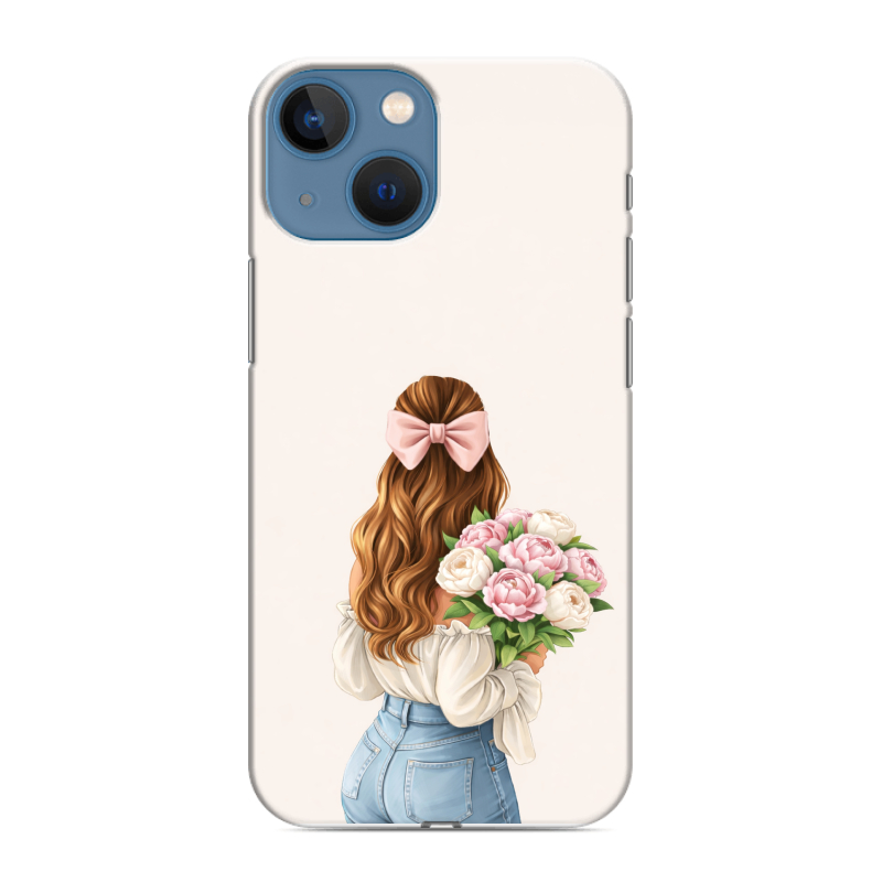 Силиконовый чехол на Iphone 13 Mini с принтом женский Силиконовый чехол на Iphone 13 Mini с принтом женский