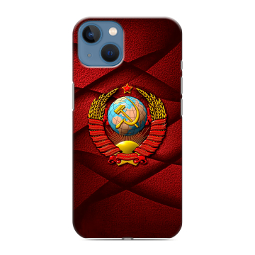 Силиконовый чехол на Iphone 13 с принтом Герб СССР Силиконовый чехол на Iphone 13 с принтом Герб СССР