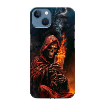 Силиконовый чехол на Iphone 13 с принтом Скелет и карты Силиконовый чехол на Iphone 13 с принтом Скелет и карты