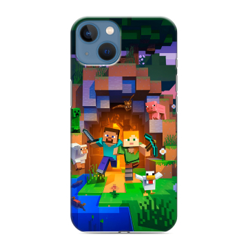 Силиконовый чехол на Iphone 13 с принтом Майнкрафт Minecraft