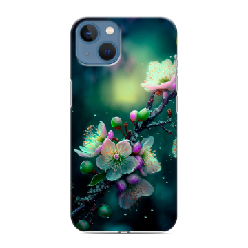 Силиконовый чехол на Iphone 13 с принтом Цветы и мрамор