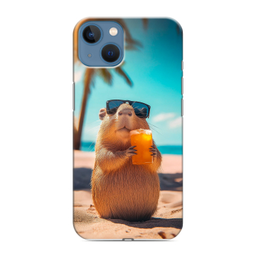 Силиконовый чехол на Iphone 13 с принтом Капибара