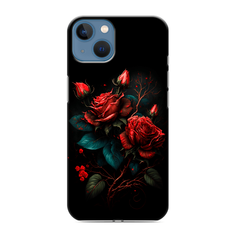 Силиконовый чехол на Iphone 13 с принтом Розы красные Силиконовый чехол на Iphone 13 с принтом Розы красные