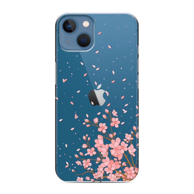 Силиконовый противоударный чехол на Iphone 13 с принтом Ветка сакуры Силиконовый противоударный чехол на Iphone 13 с принтом Ветка сакуры