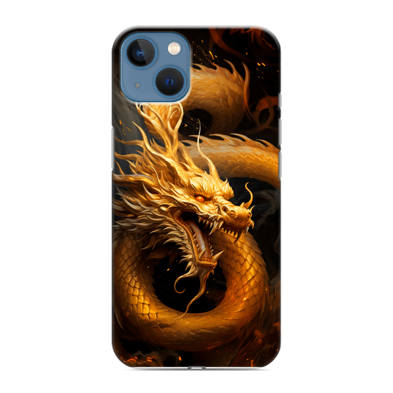 Силиконовый чехол на Iphone 13 с принтом Золотой дракон Силиконовый чехол на Iphone 13 с принтом Золотой дракон