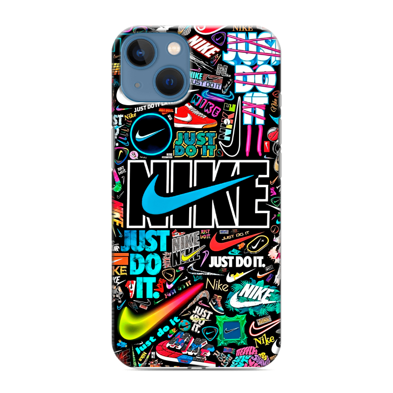 Силиконовый чехол на Iphone 13 с принтом найк nike черный Силиконовый чехол на Iphone 13 с принтом найк nike черный