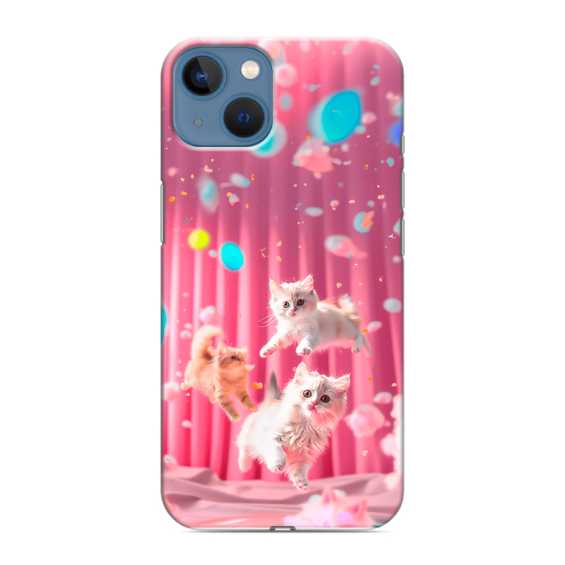Силиконовый чехол на Iphone 13 с принтом милые котики Силиконовый чехол на Iphone 13 с принтом милые котики