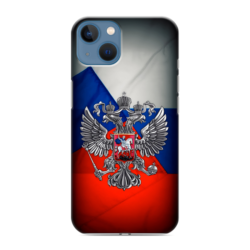 Силиконовый чехол на Iphone 13 с принтом Флаг России Силиконовый чехол на Iphone 13 с принтом Флаг России