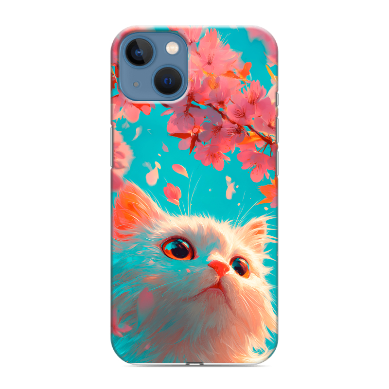 Силиконовый противоударный чехол на Iphone 13 с принтом Красивый кот Силиконовый противоударный чехол на Iphone 13 с принтом Красивый кот