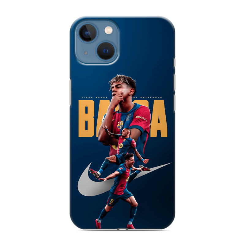 Силиконовый противоударный чехол на Iphone 13 с принтом Барселона Barca Yamal Силиконовый противоударный чехол на Iphone 13 с принтом Барселона Barca Yamal