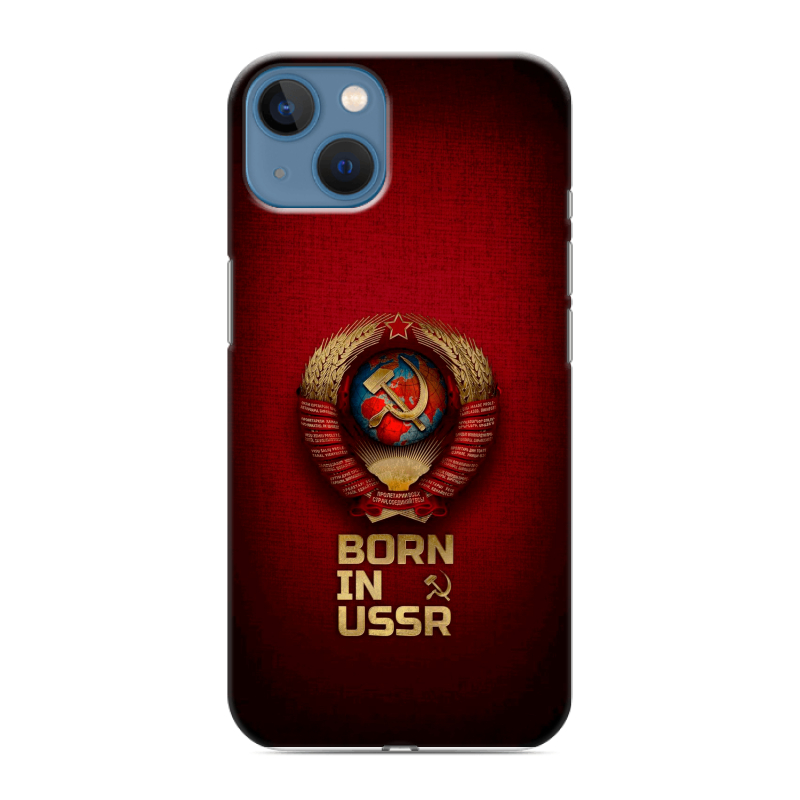 Силиконовый чехол на Iphone 13 с принтом Флаг Герб СССР Силиконовый чехол на Iphone 13 с принтом Флаг Герб СССР