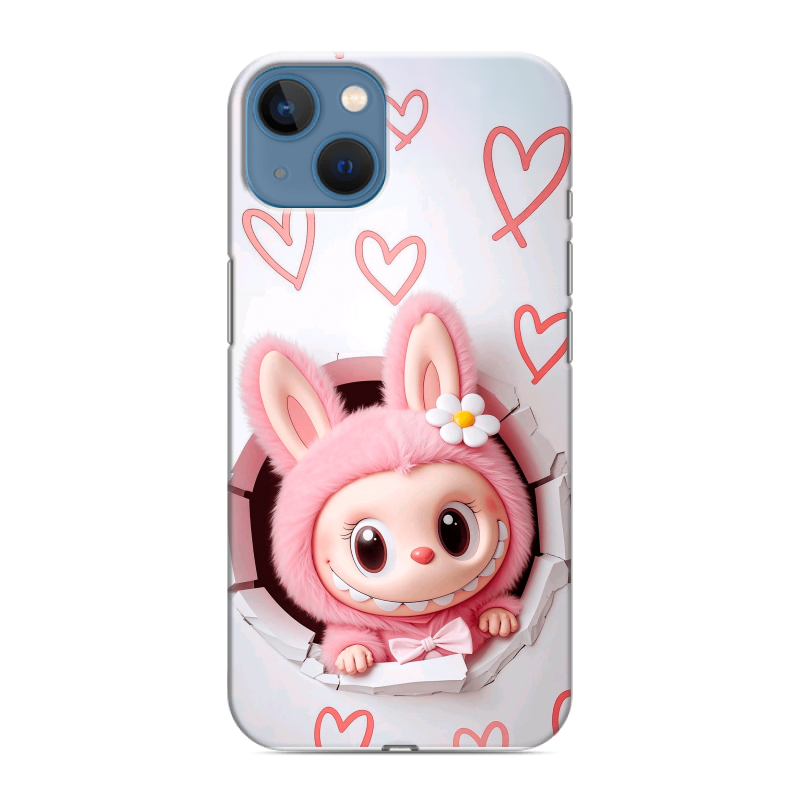 Силиконовый противоударный чехол на Iphone 13 с принтом Labubu Лабубу Силиконовый противоударный чехол на Iphone 13 с принтом Labubu Лабубу