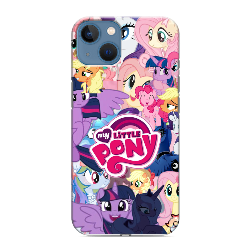 Силиконовый противоударный чехол на Iphone 13 с принтом My little pony Дружба чудо Силиконовый противоударный чехол на Iphone 13 с принтом My little pony Дружба чудо