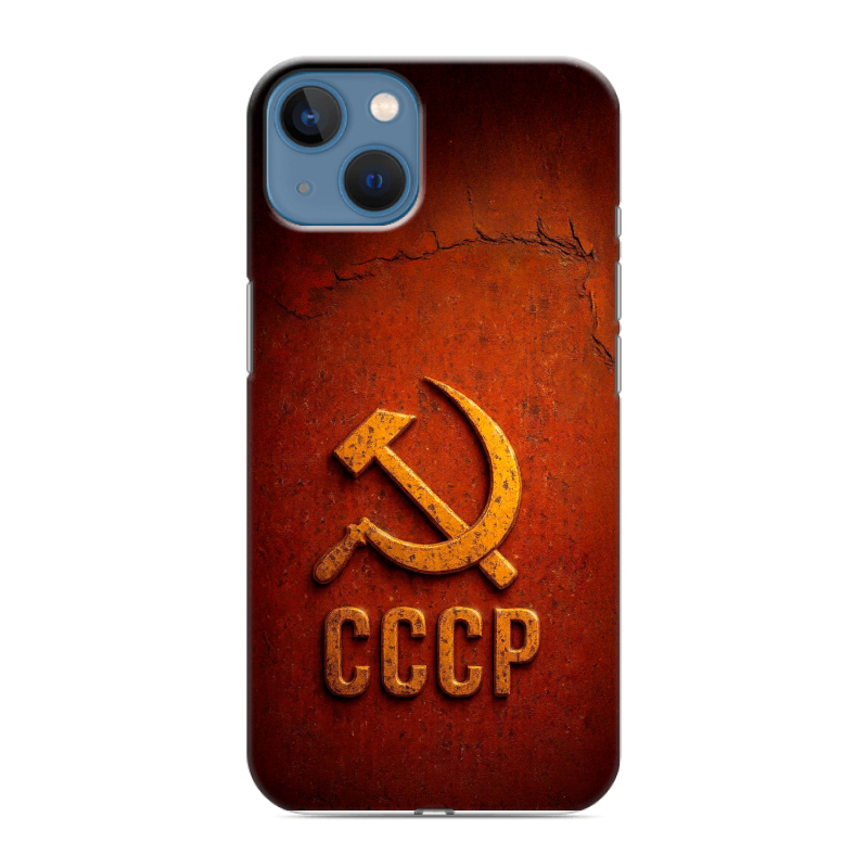 Силиконовый чехол на Iphone 13 с принтом Флаг Герб СССР Силиконовый чехол на Iphone 13 с принтом Флаг Герб СССР