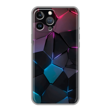 Силиконовый чехол на Iphone 13 Pro с принтом Геометрия неона