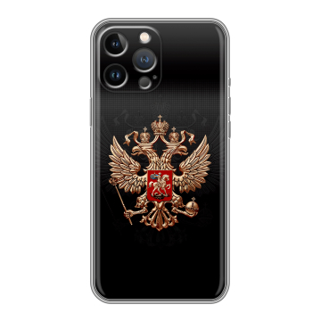 Силиконовый чехол на Iphone 13 Pro с принтом Герб России