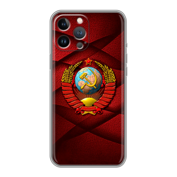 Силиконовый чехол на Iphone 13 Pro с принтом Герб СССР