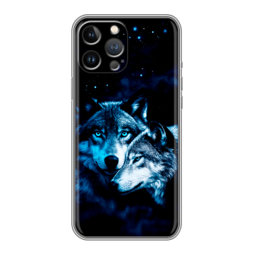 Силиконовый чехол на Iphone 13 Pro с принтом Волки