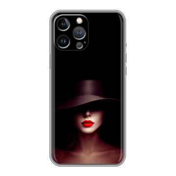Силиконовый чехол на Iphone 13 Pro с принтом Девушка в шляпе Силиконовый чехол на Iphone 13 Pro с принтом Девушка в шляпе