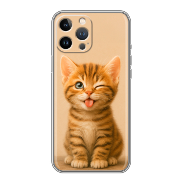 Силиконовый чехол на Iphone 13 Pro с принтом котенок Силиконовый чехол на Iphone 13 Pro с принтом котенок