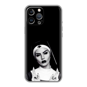 Силиконовый чехол на Iphone 13 Pro с принтом монашка Силиконовый чехол на Iphone 13 Pro с принтом монашка