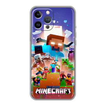 Силиконовый чехол на Iphone 13 Pro с принтом Майнкрафт Minecraft Силиконовый чехол на Iphone 13 Pro с принтом Майнкрафт Minecraft